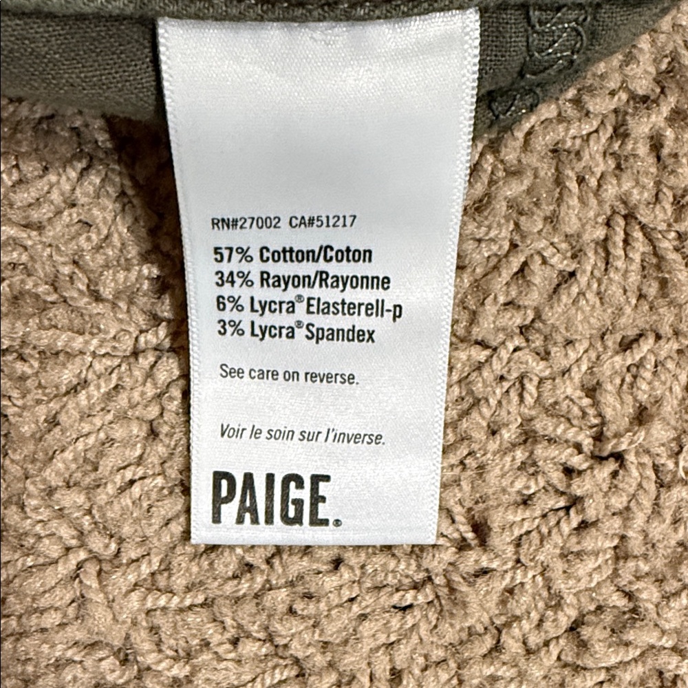 PAIGE Women's Carly Cargo Wide Leg Vintage Ivy Green Jeans Size 31 - Picture 10 of 11